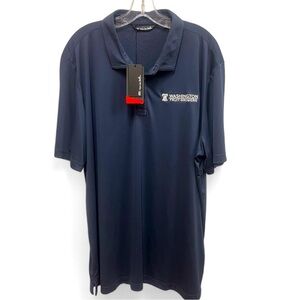 NWT Travis Mathew Coto Performance Polo in blue with branded embroidery size 3XL